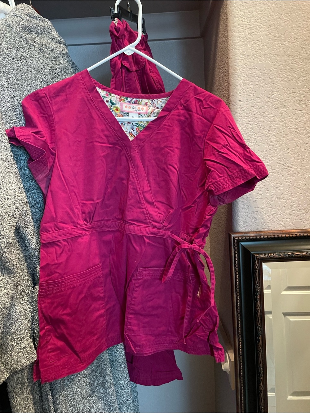 koi Women's Magenta Scrub set